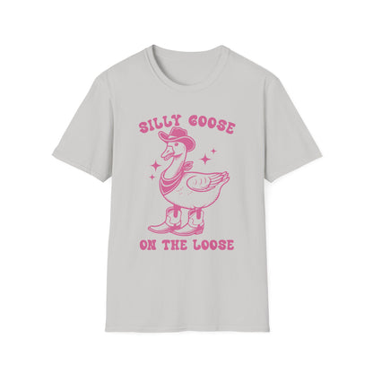 Silly Goose Unisex Softstyle T-Shirt, Fun Tee for Parties, Unique Gift for Animal Lovers, Casual Wear, Funny Statement Shirt