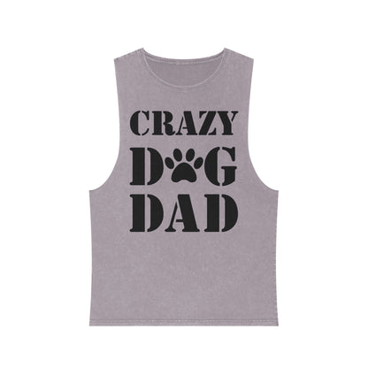 Unisex Stonewash Dog Dad Tank Top