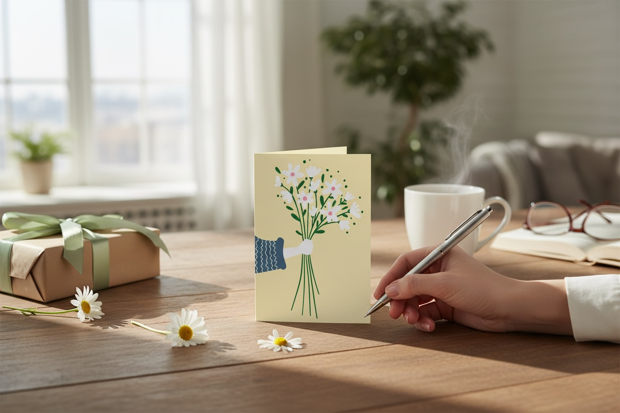 White flowers card