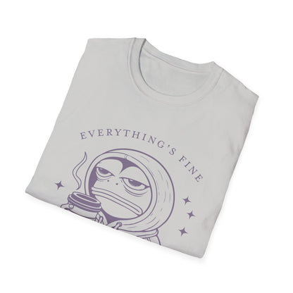 Everything's Fine Unisex T-Shirt, Casual Tee, Coffee Lover Gift, Snarky Humor Shirt, Everyday Wear, Softstyle Tee