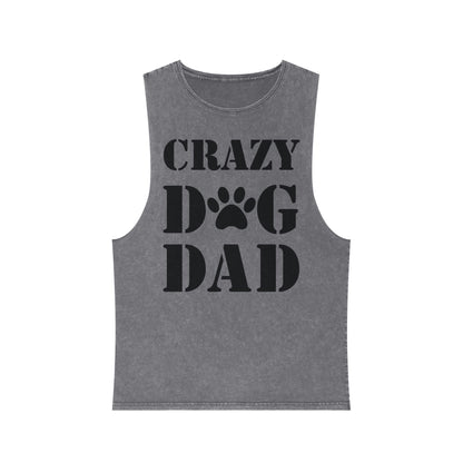 Unisex Stonewash Dog Dad Tank Top