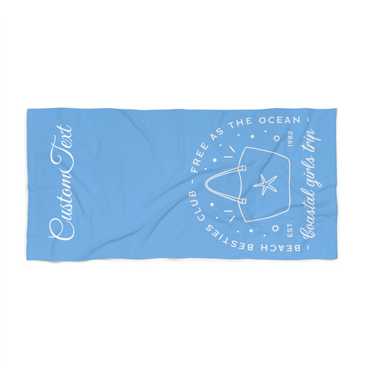 Custom Beach Towel - Beach Besties Club