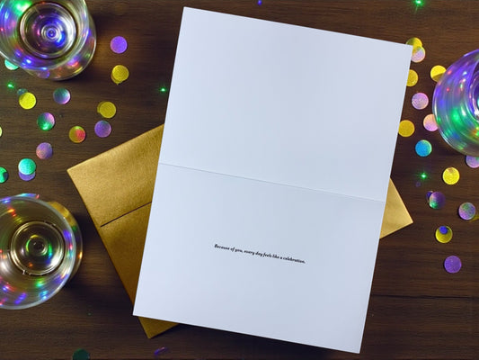 Cheers with Gold Envelope