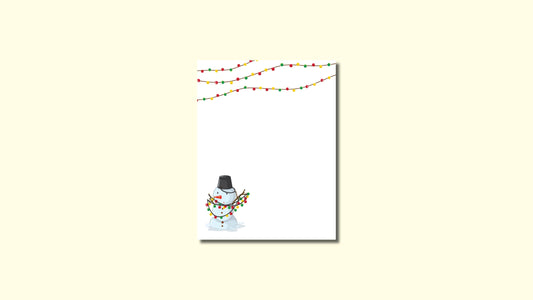 Snowman in Lights Notepad