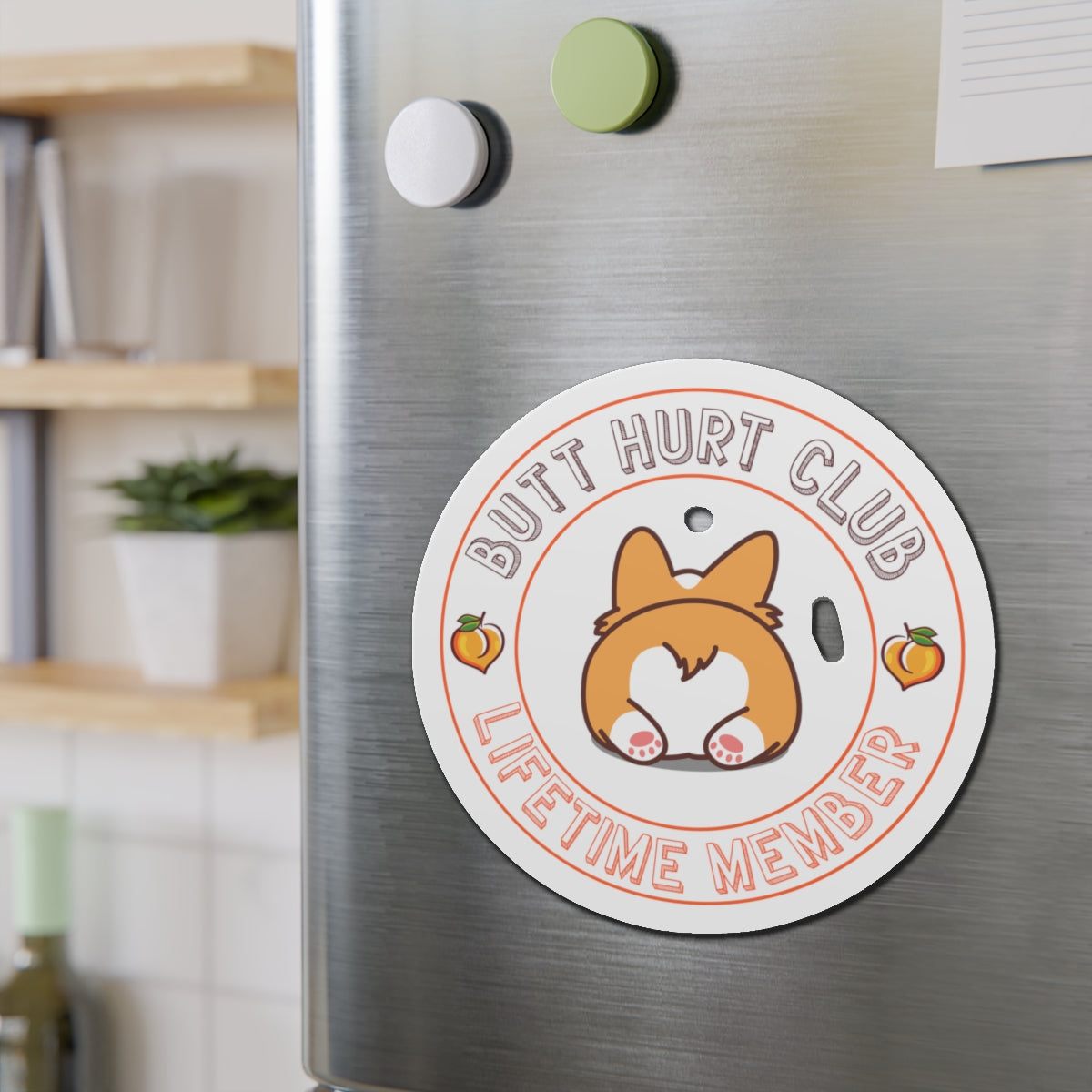 Butt Hurt Club Die-Cut Magnet, Funny Corgi Gift