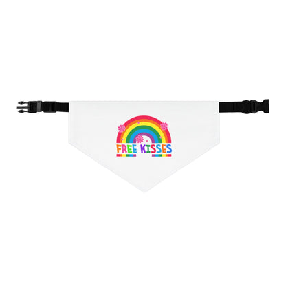 Rainbow Free Kisses Pet Bandana
