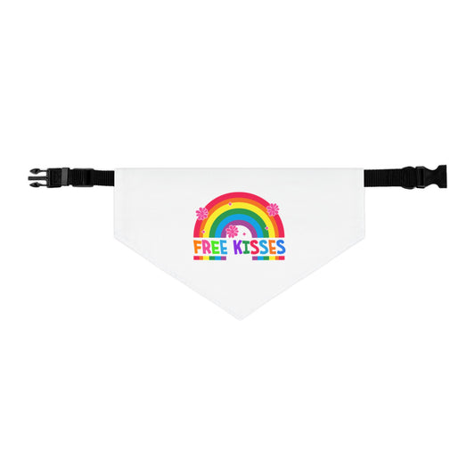 Rainbow Free Kisses Pet Bandana