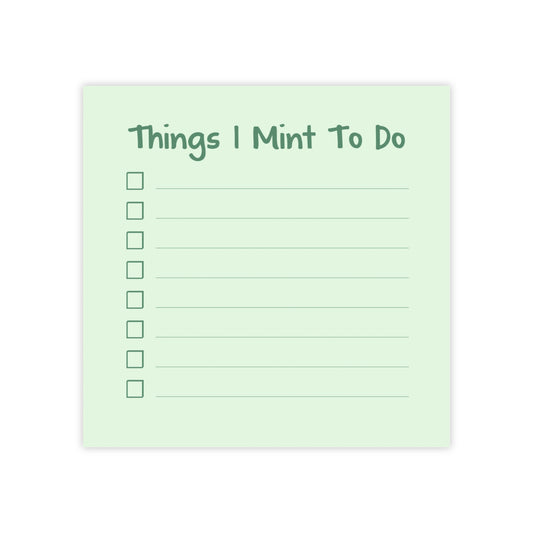 Mint To Do List Note Pads - Cute Sticky Notes with Checklist