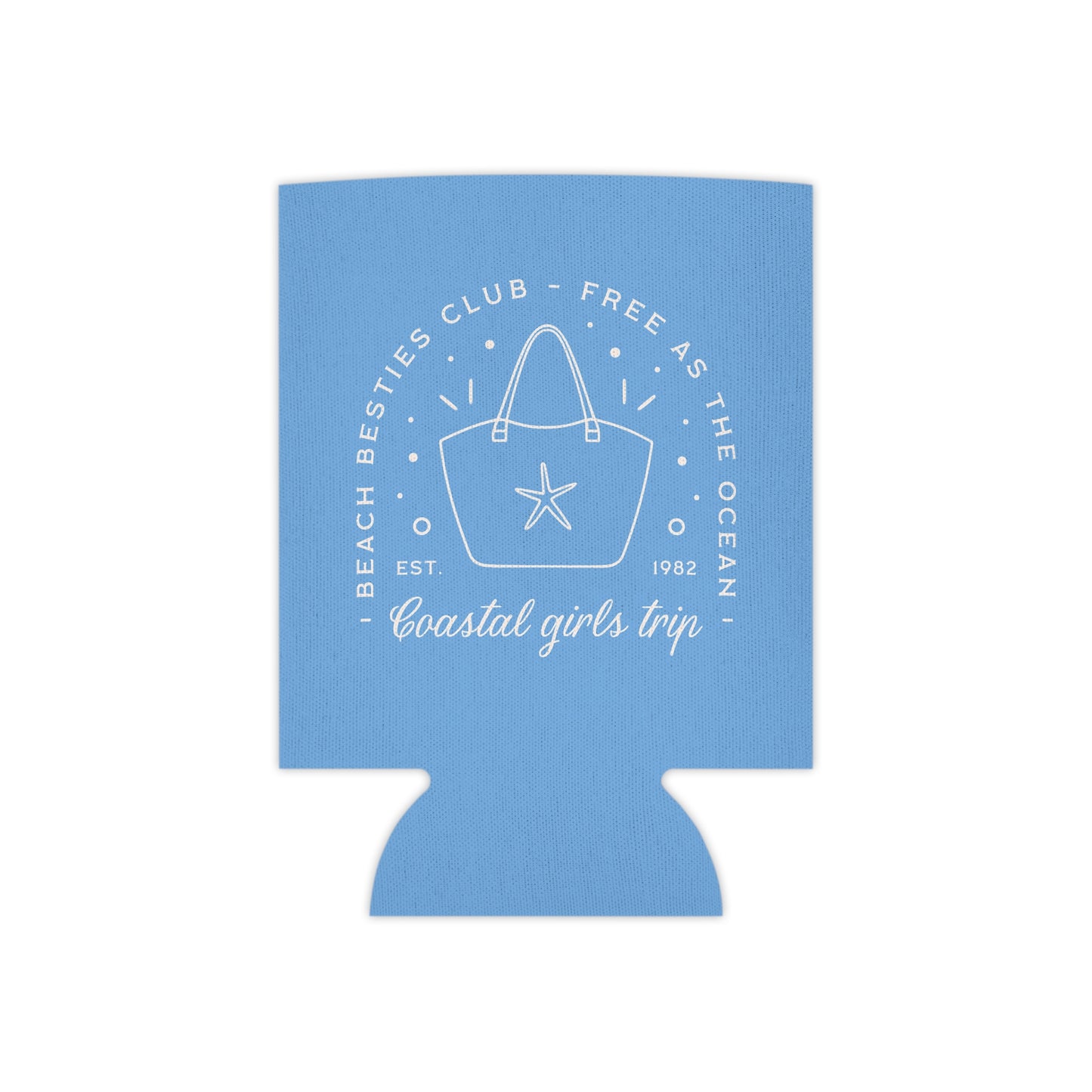 Custom Beach Can Cooler, Tropical Drink Holder, Summer Party Favor, Coastal Girls Trip, Gift for Best Friends, Beach Bib