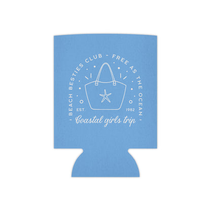 Custom Beach Can Cooler, Tropical Drink Holder, Summer Party Favor, Coastal Girls Trip, Gift for Best Friends, Beach Bib