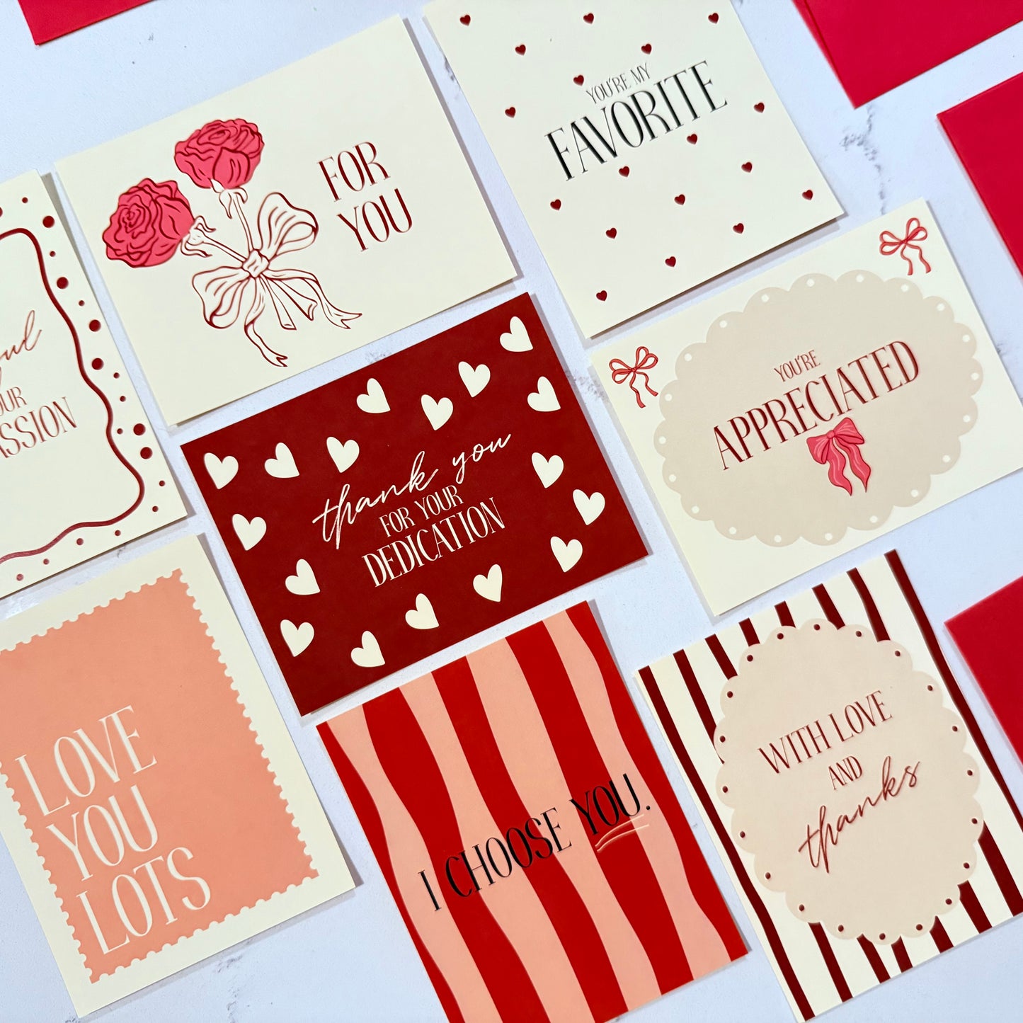 Flat Sentiment Cards + Envelopes