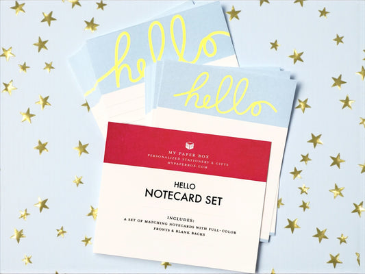 Hello Lined and Unlined Notecard Set