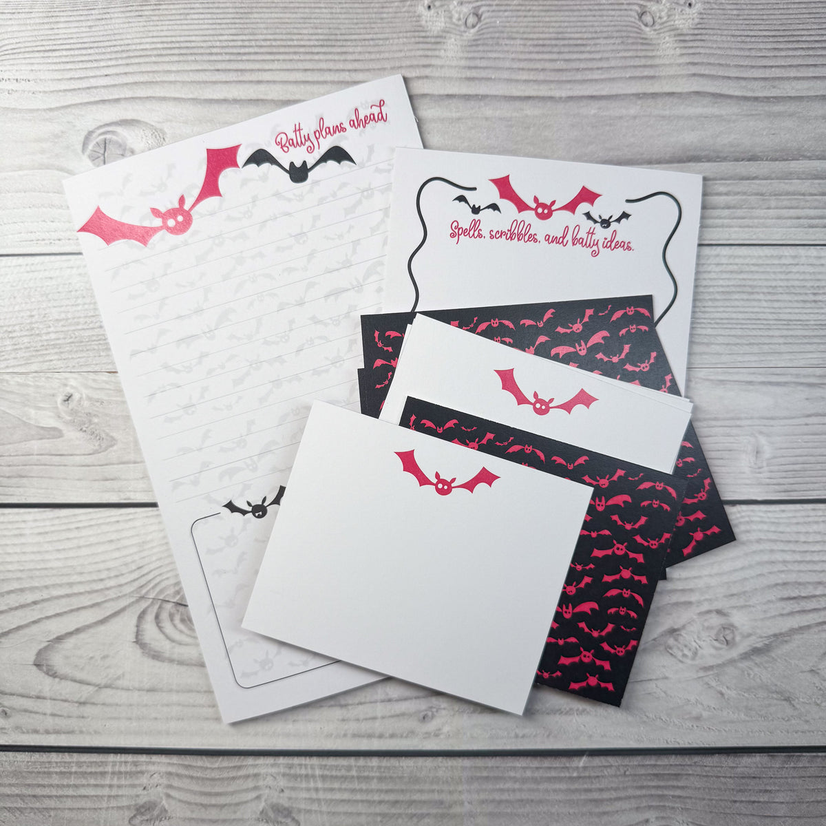 Batty Ideas Notepad and Notecard set