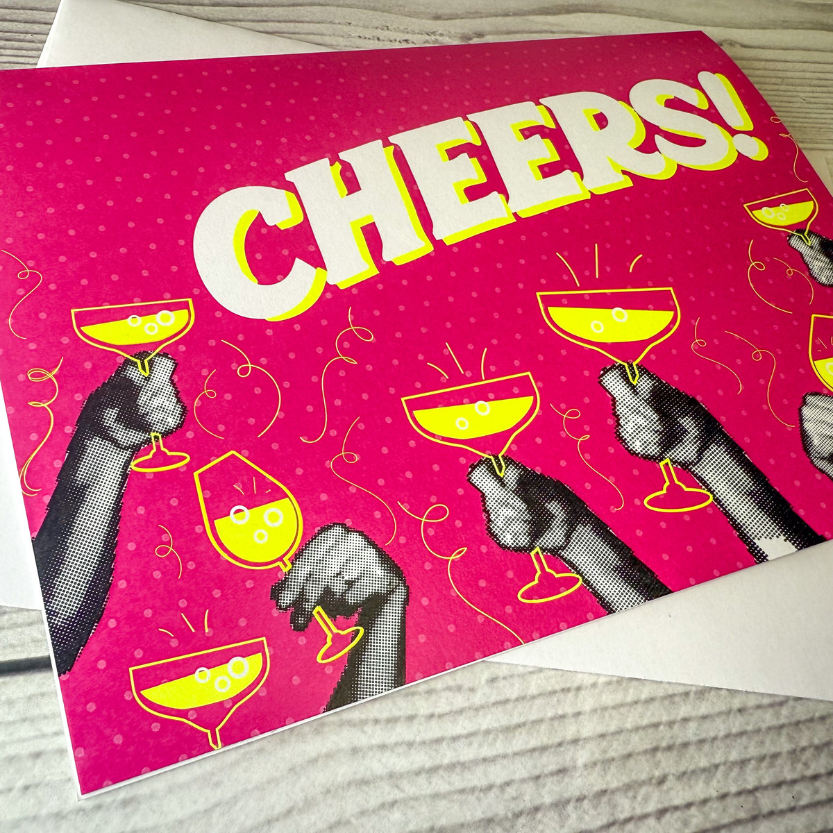 Cheers on pink Greeting Card 63