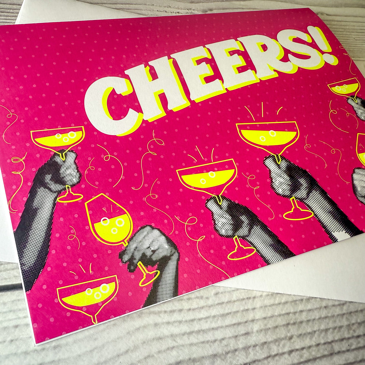 Cheers on pink Greeting Card 63