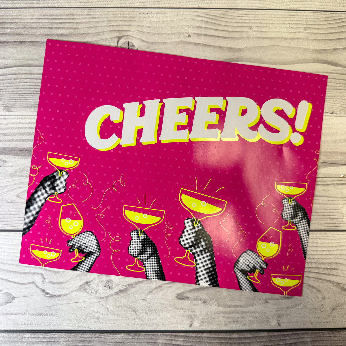 Cheers on pink