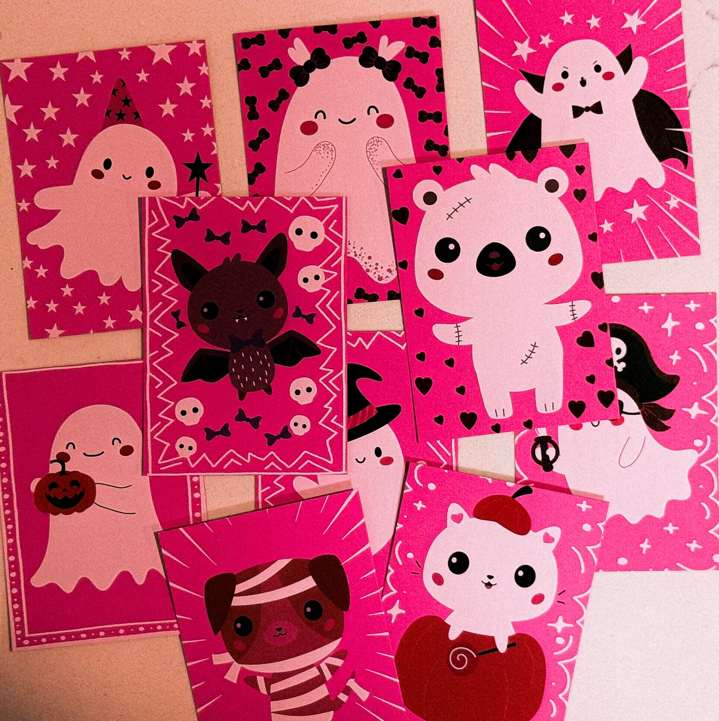 Cute Halloween Animal & Ghost Gift Tags – Retro Spooky Mini Cards