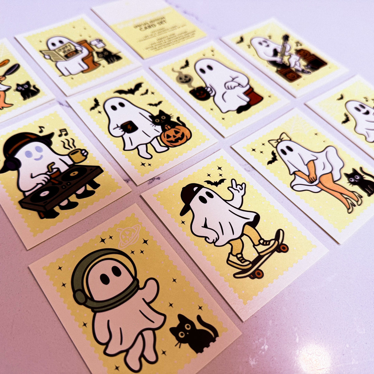 Spooky Cute Ghost “Stamp” Gift Tags – Set of Mini Halloween Cards