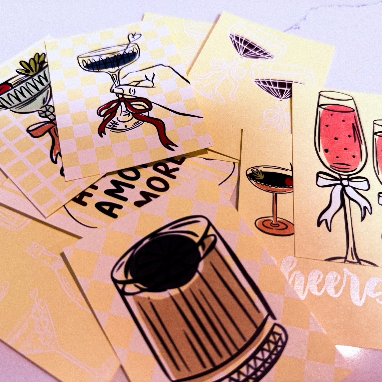 Cheers Edition Gift Tags – Retro Cocktail Mini Cards