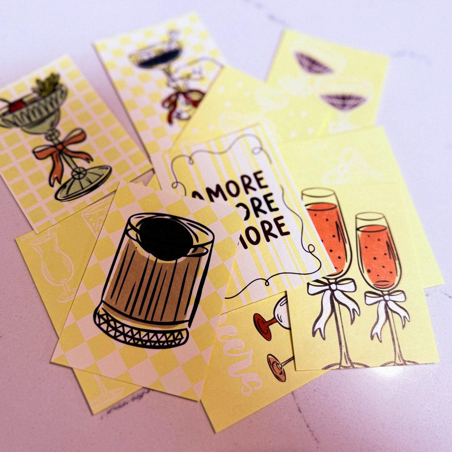 Cheers Edition Gift Tags – Retro Cocktail Mini Cards