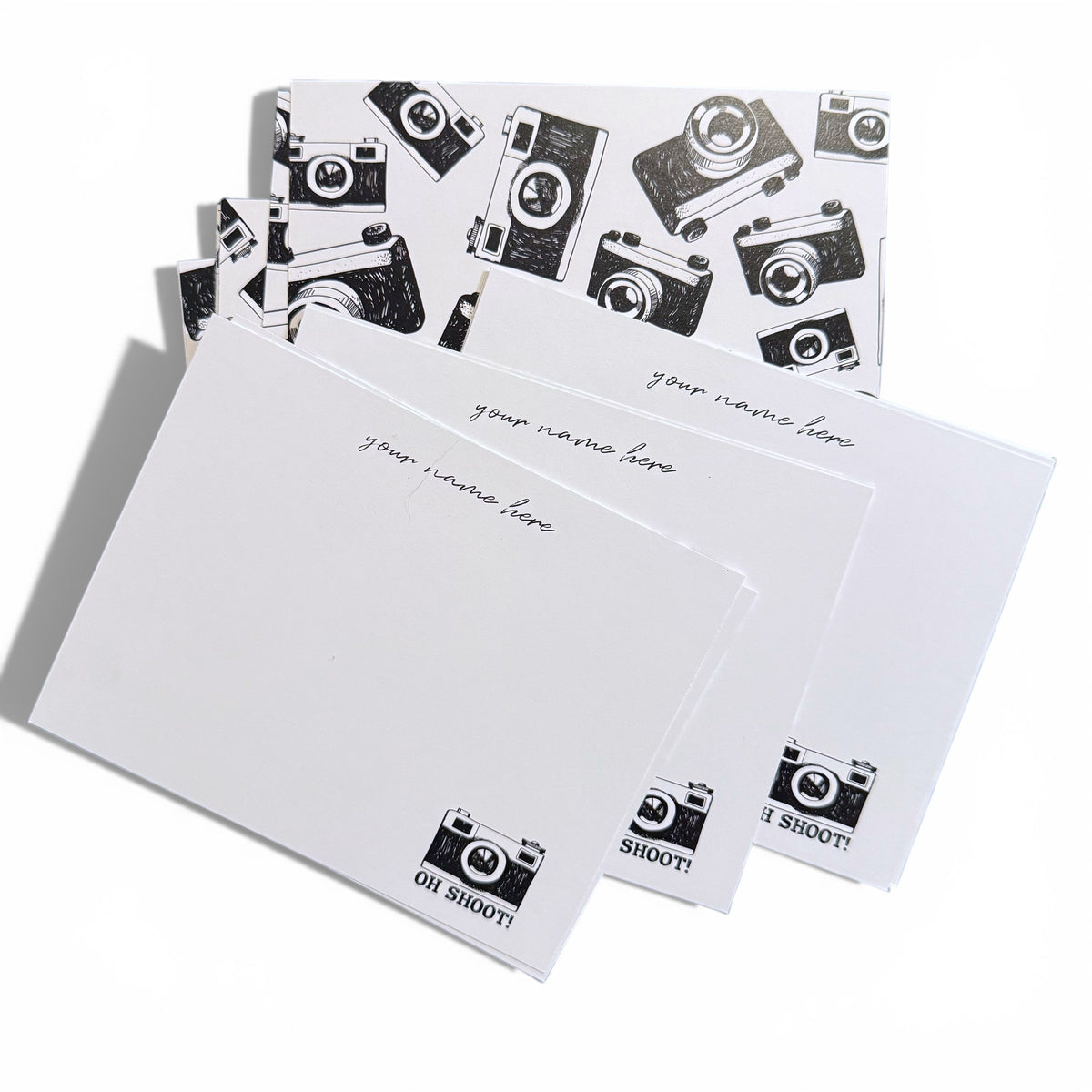 Set of 10 Personalized Photography Notecards Oh Shoot