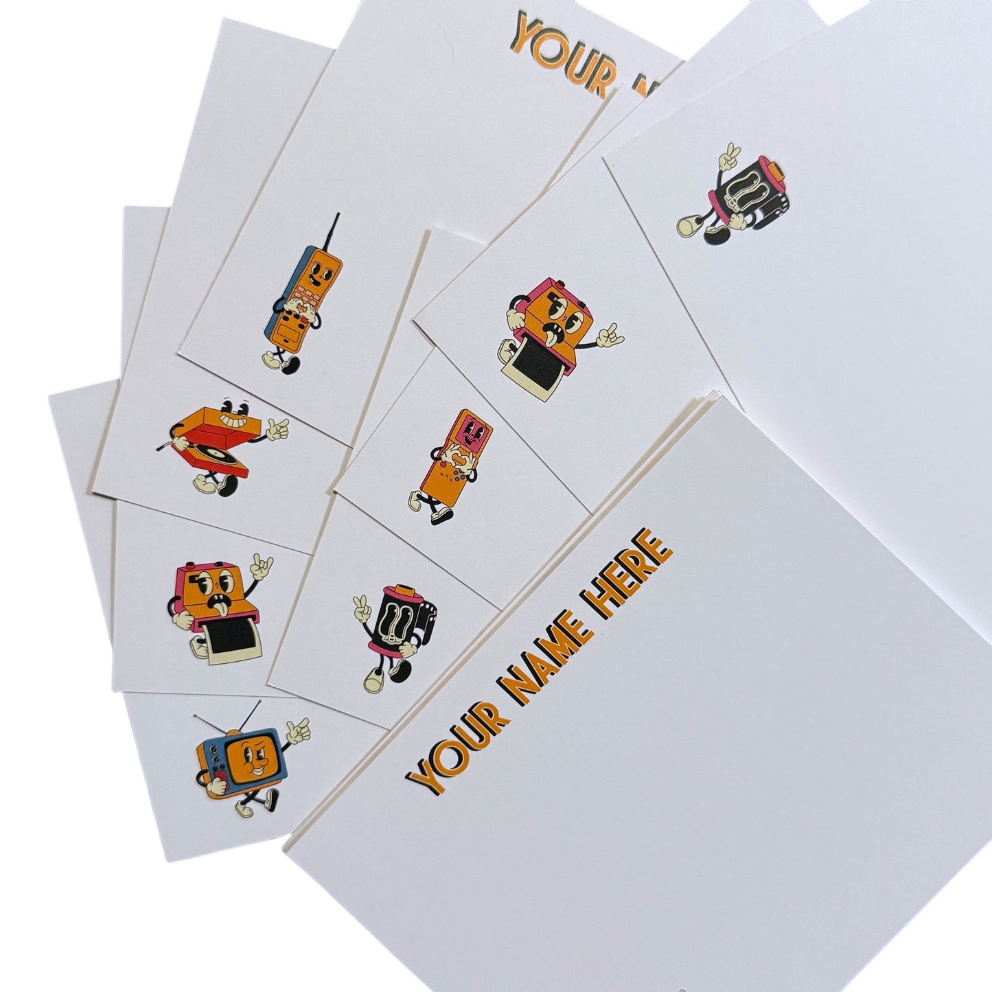 Retro Tech Personalized Notecards