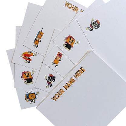 Retro Tech Personalized Notecards