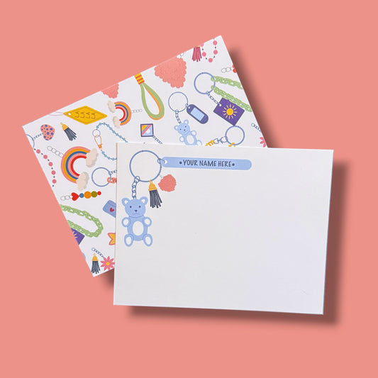 Keychain trinkets Personalized Notecards