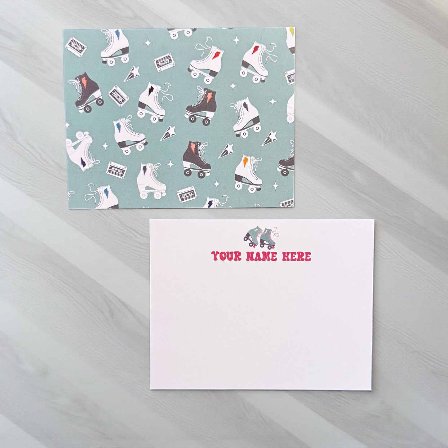 Roller Skating Personalized Notecards