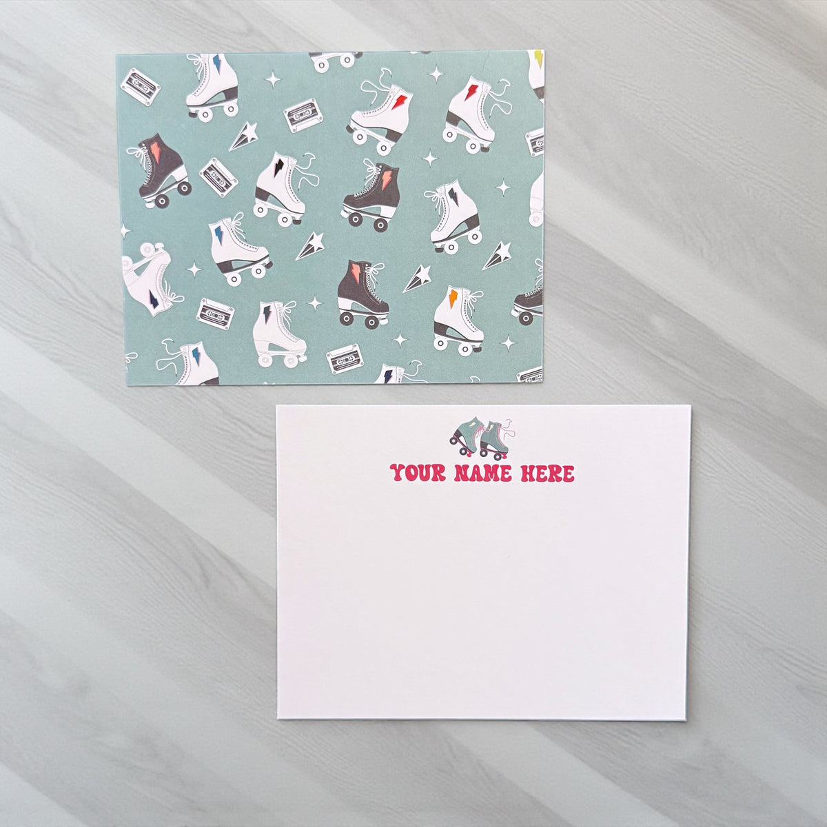 Roller Skating Personalized Notecards