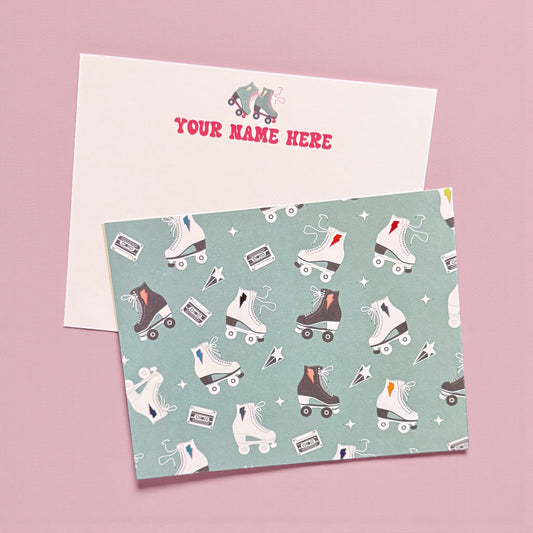 Roller Skating Personalized Notecards