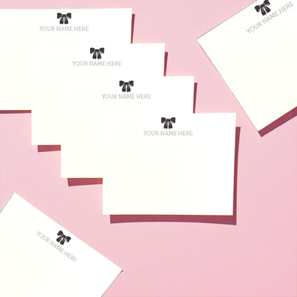 Set of 10 Personalized Bow Notecards