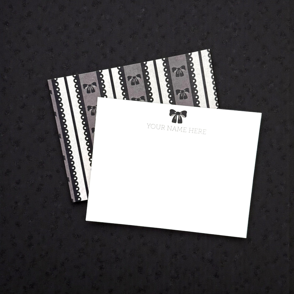 Set of 10 Personalized Bow Notecards