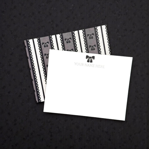 Set of 10 Personalized Bow Notecards