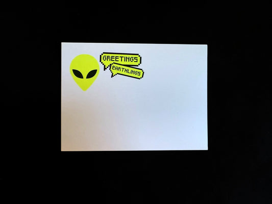 Greetings Earthlings Alien Notecard Set