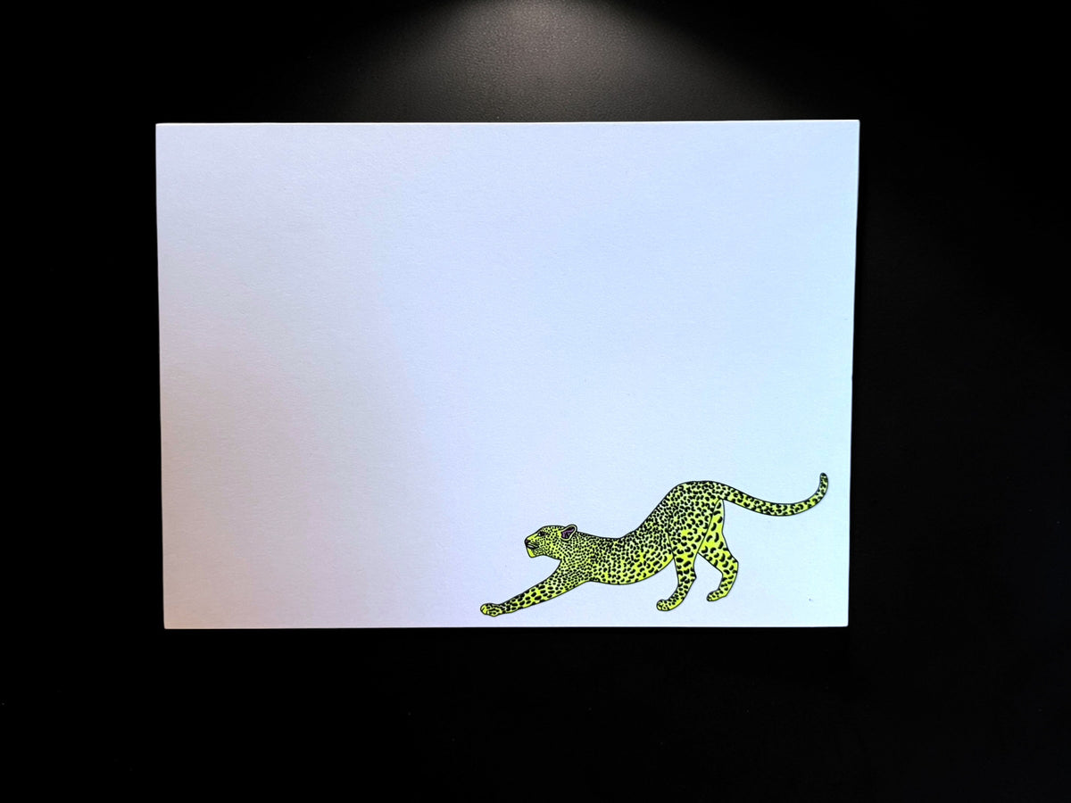 Neon Cheetah notecard set