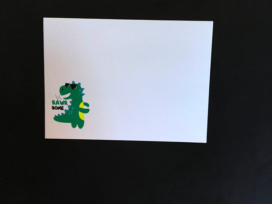 Raw-Some Dinosaur Notecard
