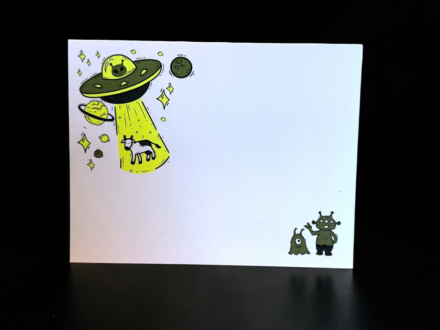 Alien abduction Notecard