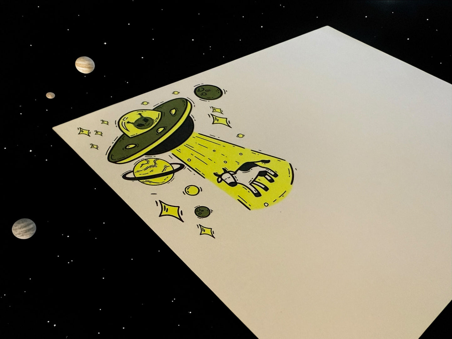 Alien abduction Notecard