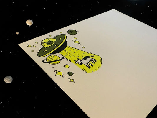 Alien abduction Notecard
