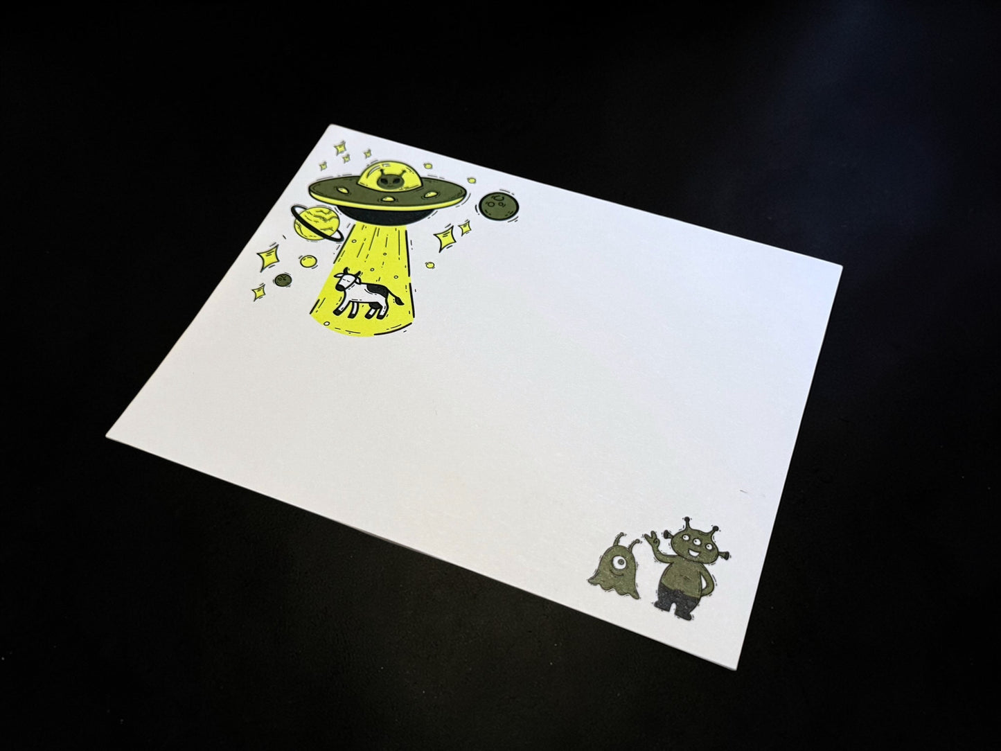 Alien abduction Notecard