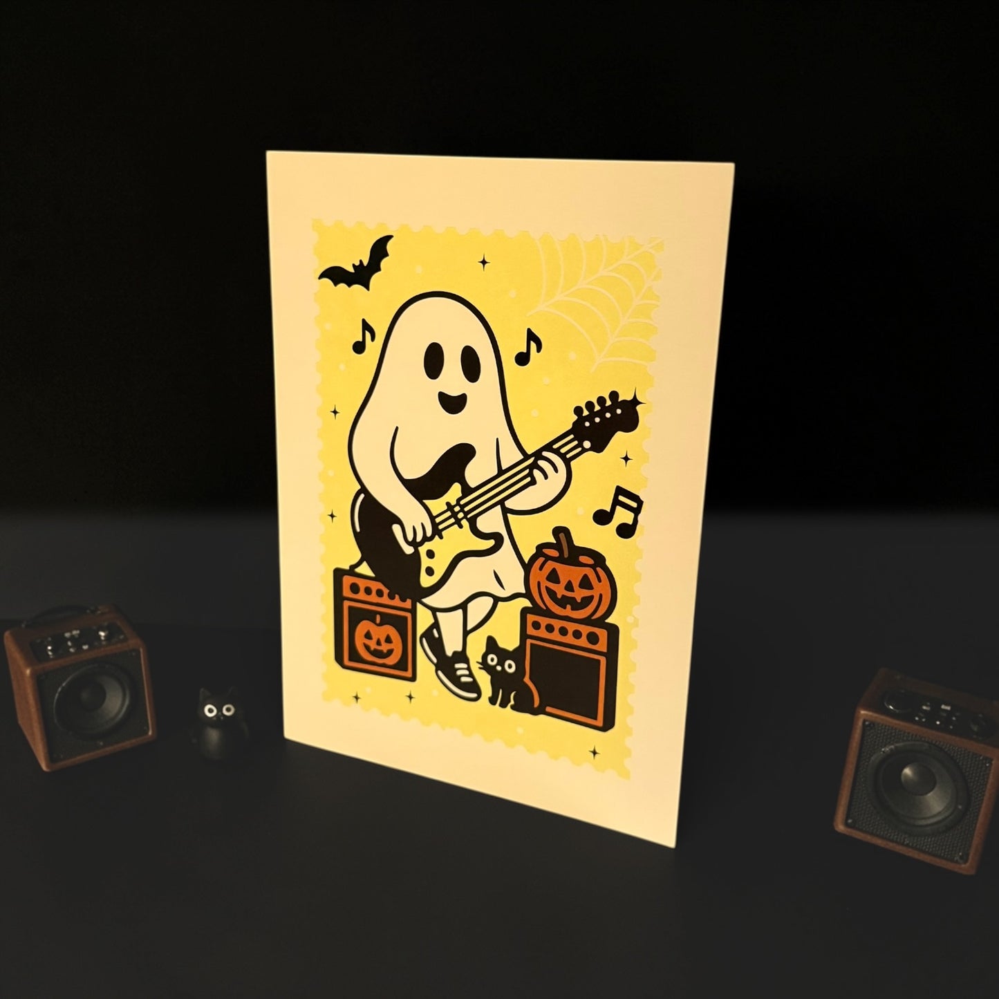 Fun Guitar Ghost Greeting Card