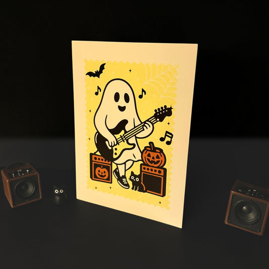 Fun Guitar Ghost Greeting Card