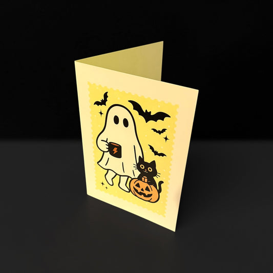 Fun Coffee Ghost Greeting Card
