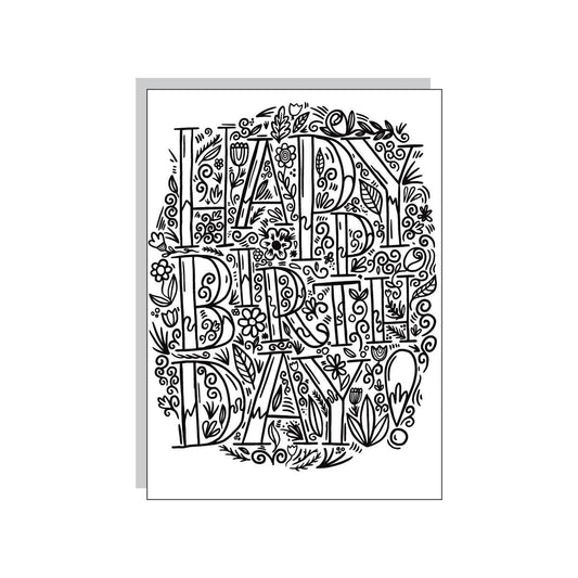 Happy Birthday Color-in Card