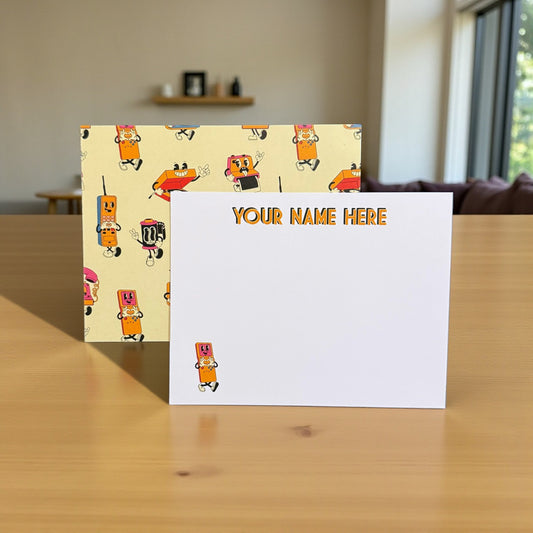 Retro Tech Personalized Notecards