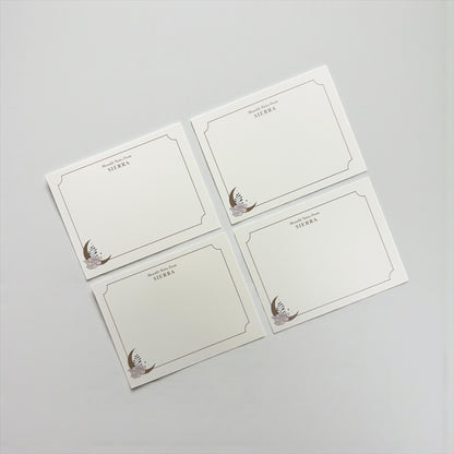 Custom Moon + Floral Flat Note Card – Set of 10
