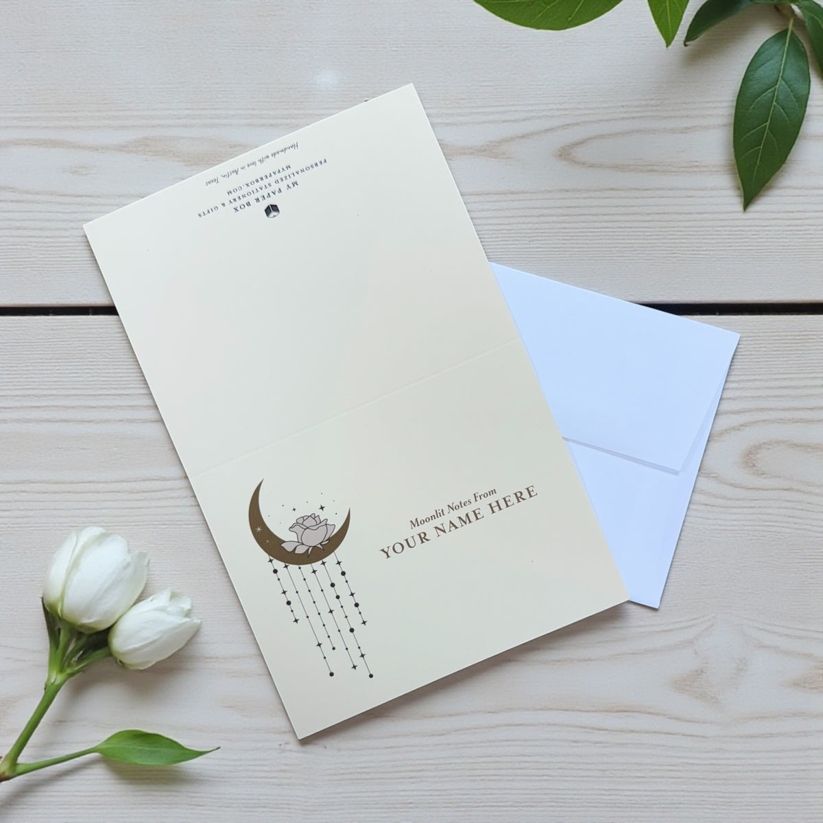 Personalized Moon Folded Card Set – Set of 10